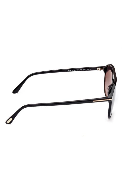 Shop Tom Ford Bruce 61mm Navigator Sunglasses In Shiny Black/smoke