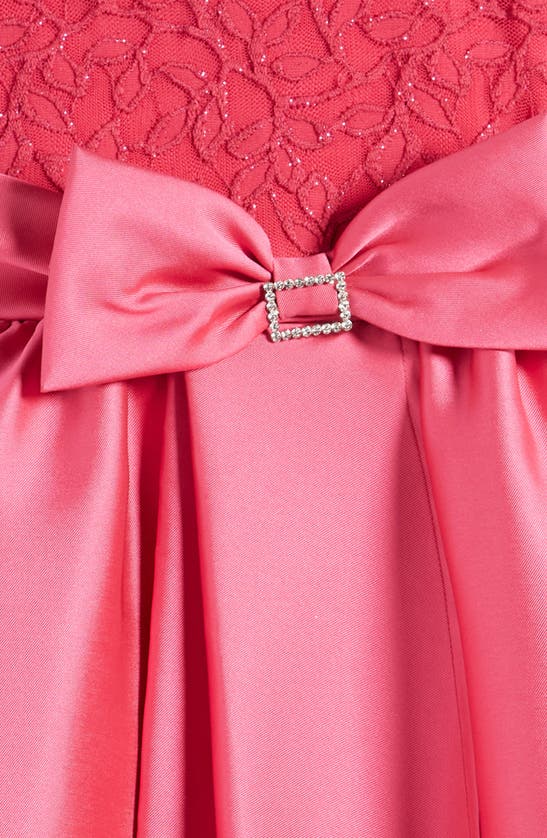 Love, Nickie Lew Kids' Metallic Embroidered Mikado Party Dress In Magenta