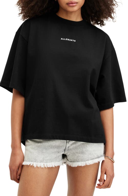 AllSaints Disc Amelie Logo Graphic T-Shirt Black at Nordstrom,