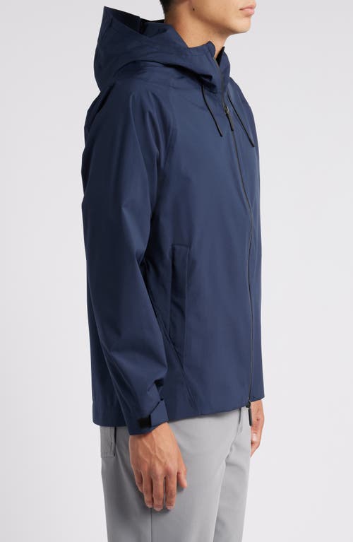 Shop Zella Waterproof Hooded Jacket In Navy Eclipse