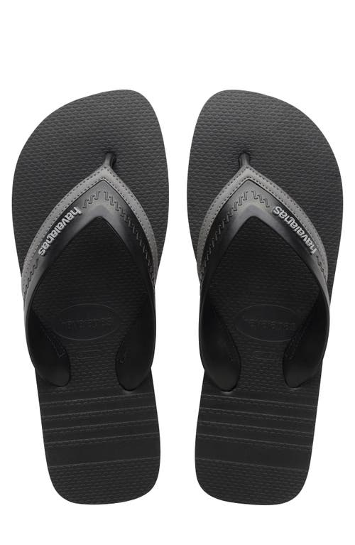 Havaianas Hybrid City Flip Flop in Black/Steel Grey at Nordstrom, Size 9