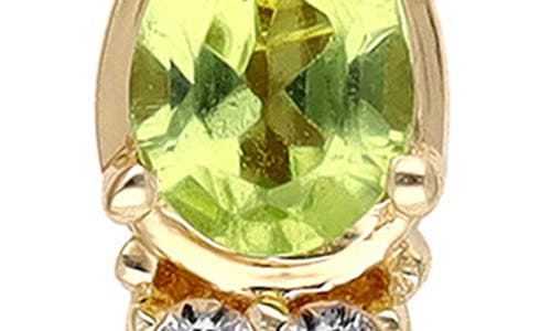 Ys Gems Peridot & White Topaz Stud Earrings In Green