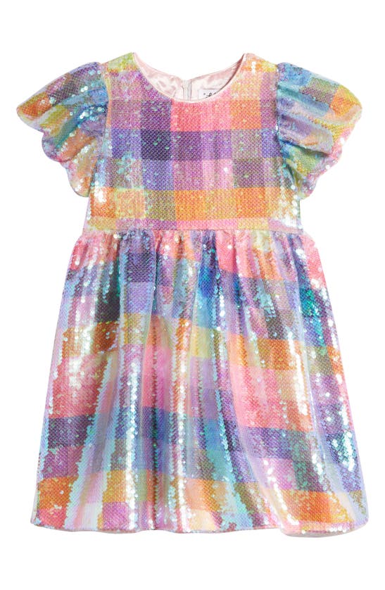 Shop Lola & The Boys Kids' Picnic Party Sequin Dress In Pink Multi