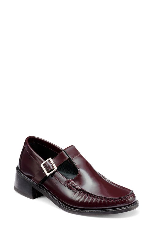 Shop G.h.bass Block Heel T-strap Pump In Wine