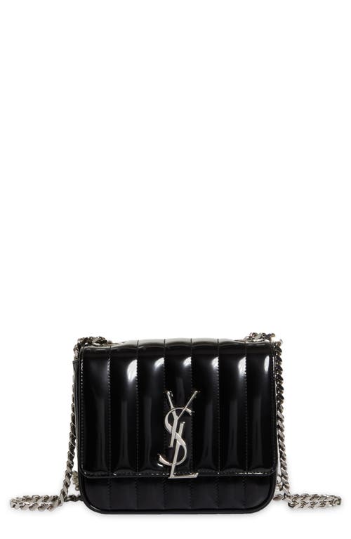 Saint Laurent Small Vicky Quilted Crossbody Bag in Noir at Nordstrom