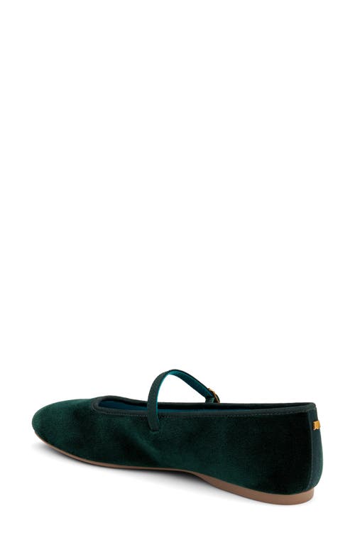 Shop Birdies Hummingbird Mary Jane Flat In Dark Green Velvet