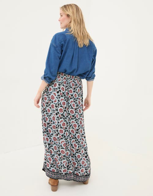 Shop Fatface Arabella Wild Floral Midi Skirt In Black