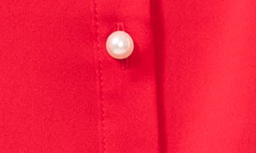 Cece Ruffle V-neck Blouse In Stoplight Red