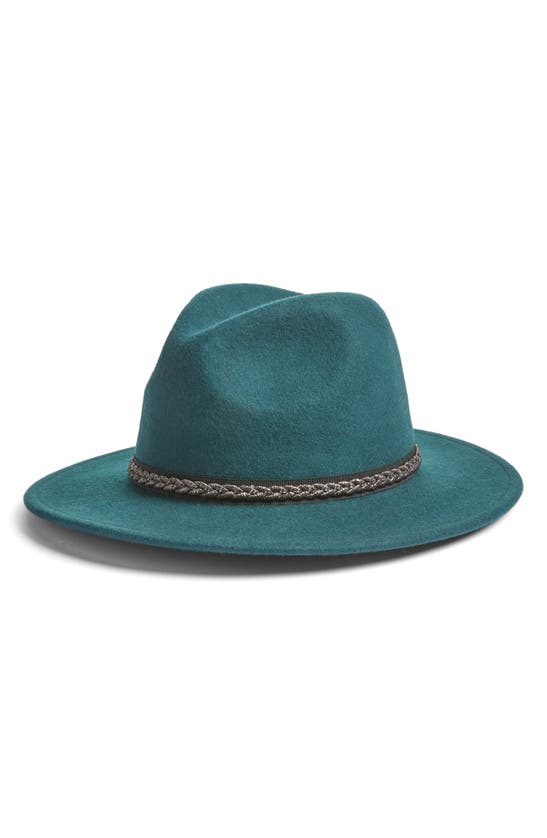 Treasure & Bond Metallic Trim Panama Hat In Green