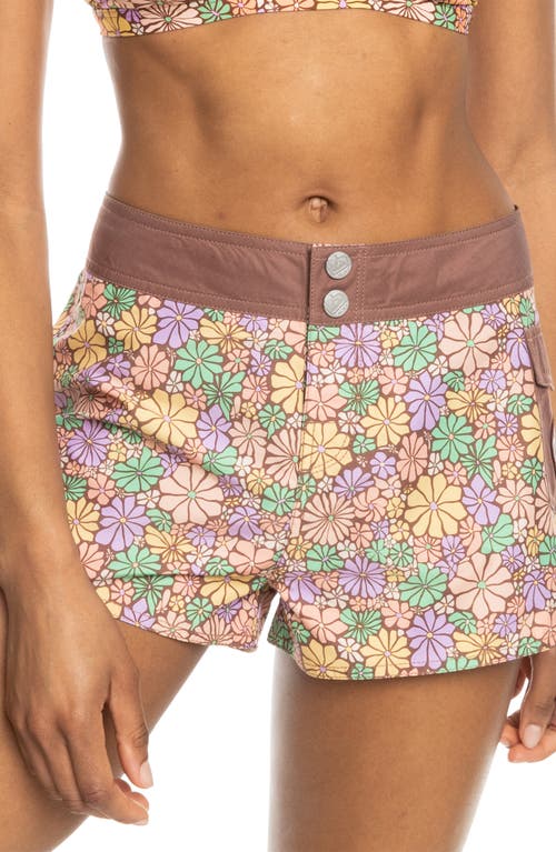 Roxy Floral Cover-Up Shorts Root Beer All About at Nordstrom,