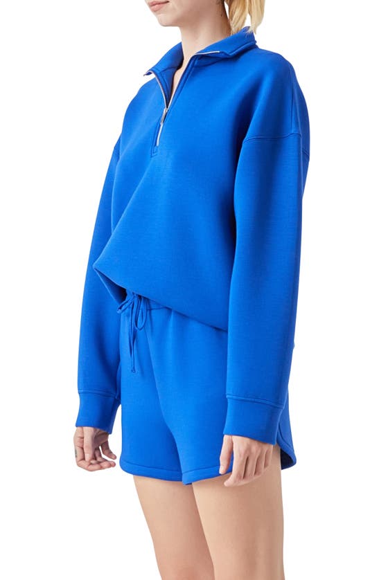Grey Lab Scuba Quarter Zip Pullover In Royal Blue