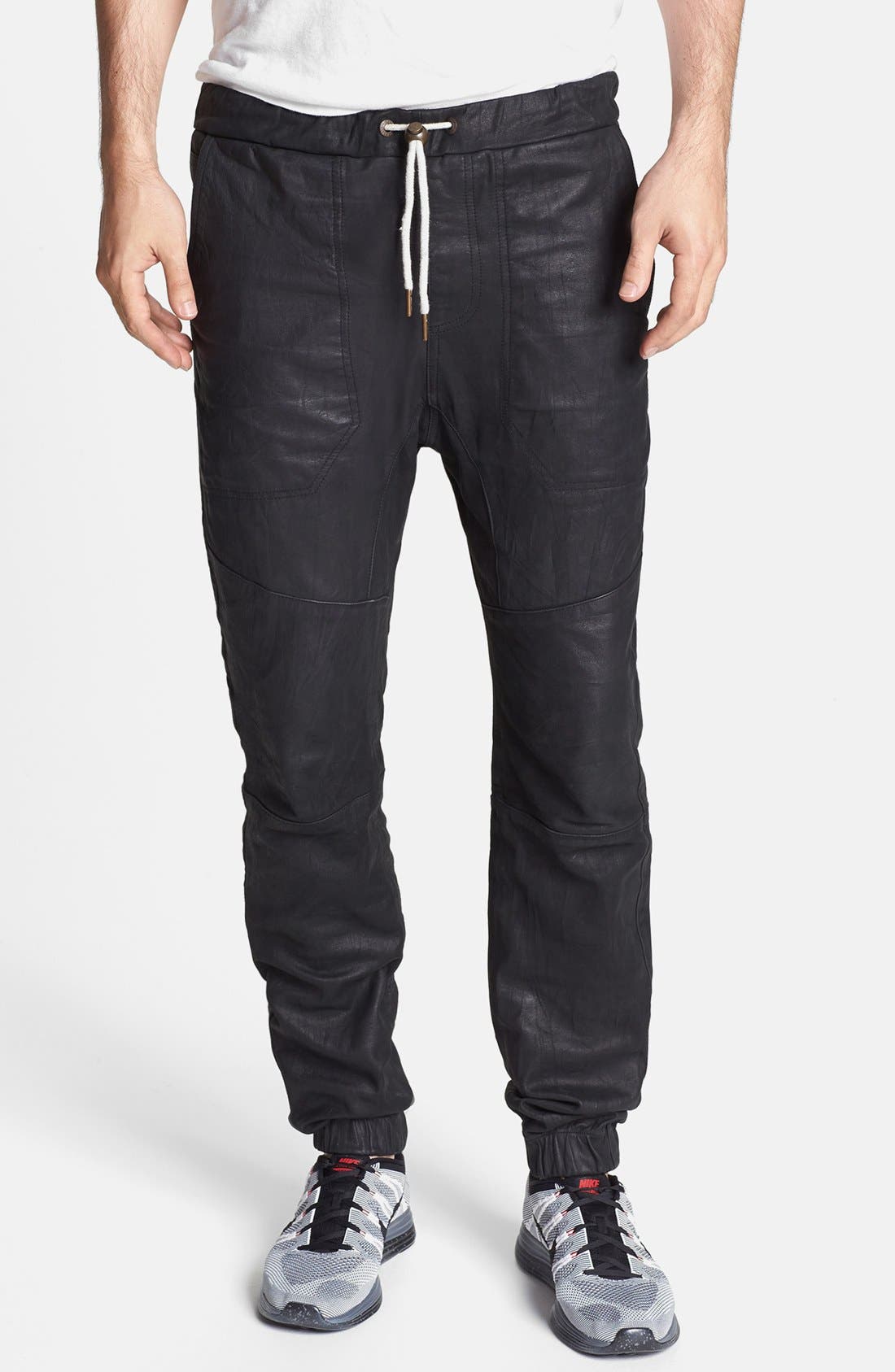 zanerobe leather joggers