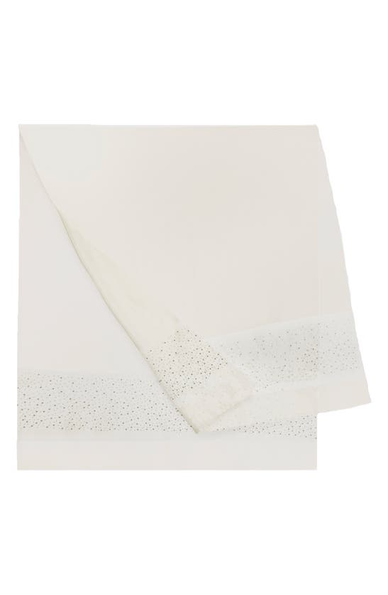 Saachi Crystal Embellished Silk & Wool Scarf In White