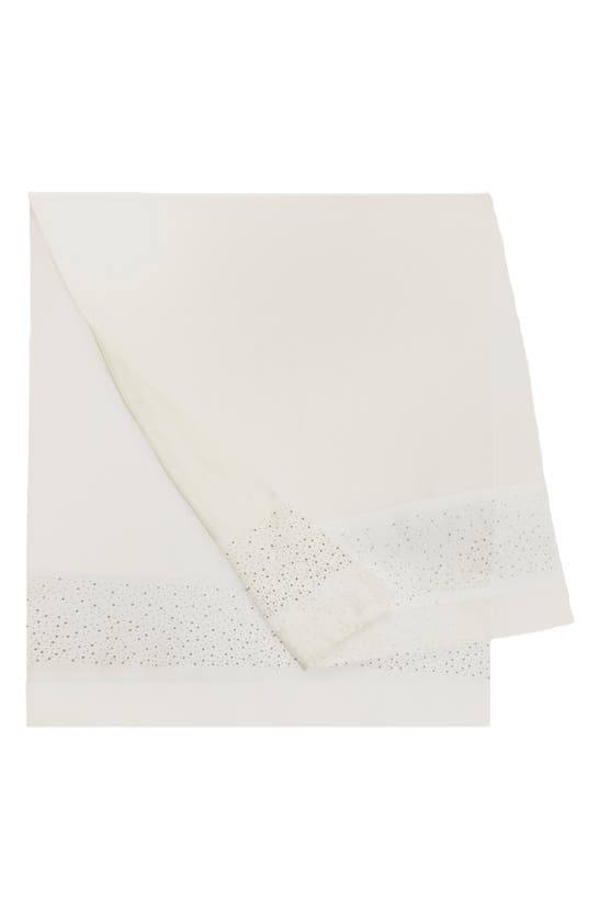 Saachi Crystal Embellished Silk & Wool Scarf In Ivory