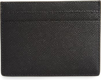 SAINT LAURENT - Pebble-Grain Leather Cardholder - Green Saint Laurent