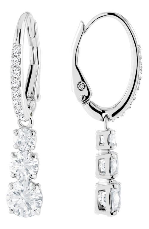 Shop Swarovski Attract Trilogy Drop Earrings In Silver/clear Crystal