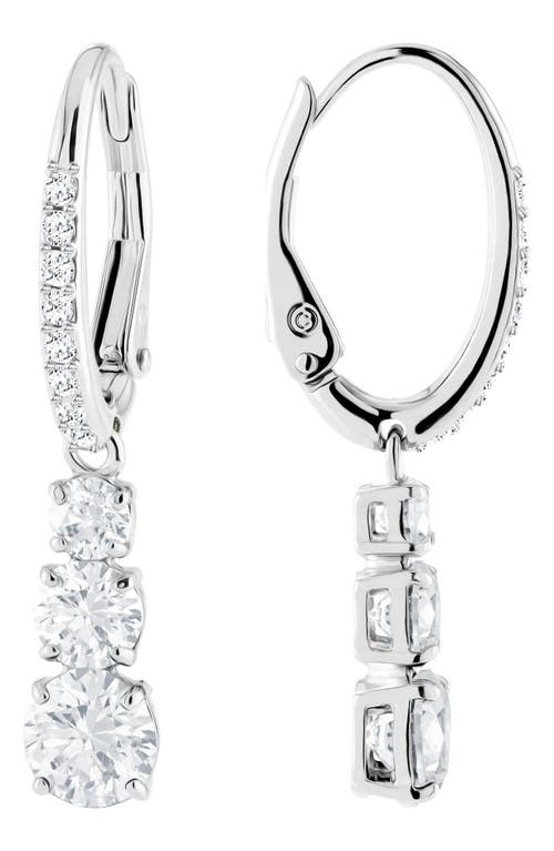 Swarovski Silver-tone Crystal Drop Earrings In Silver/clear Crystal