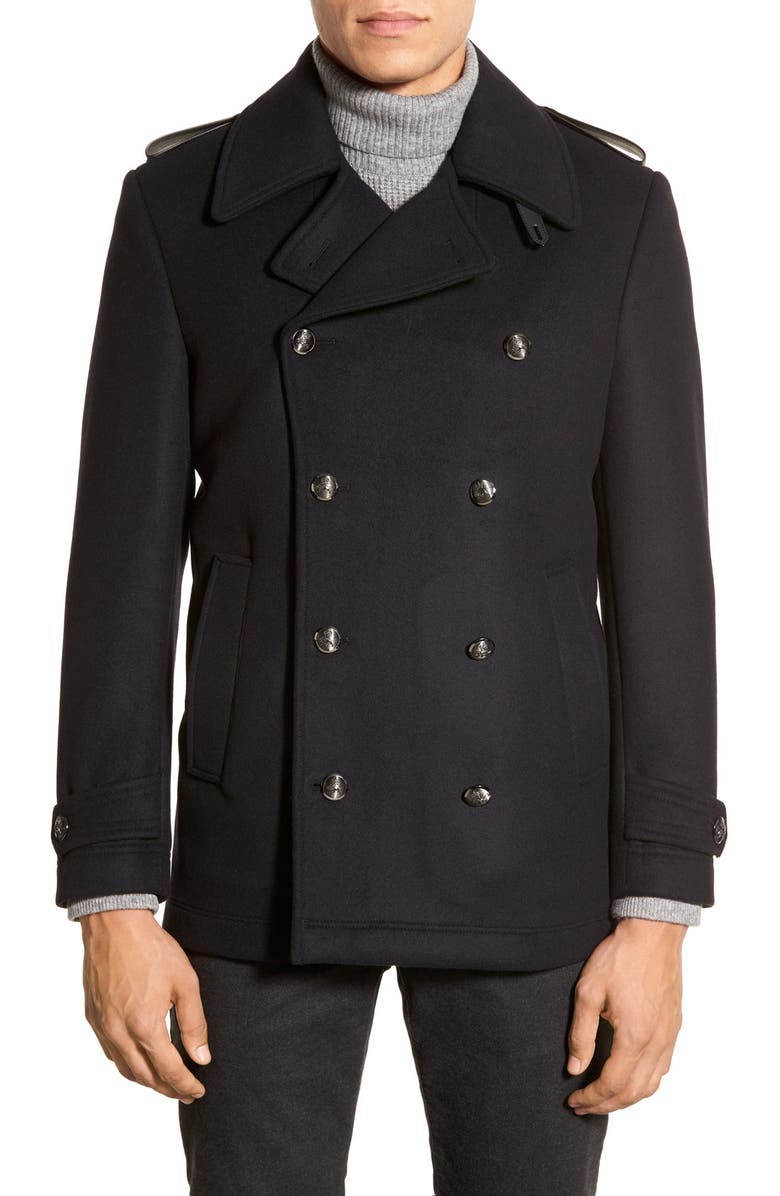 Kent and Curwen 'Core' Trim Fit Double Breasted Peacoat | Nordstrom