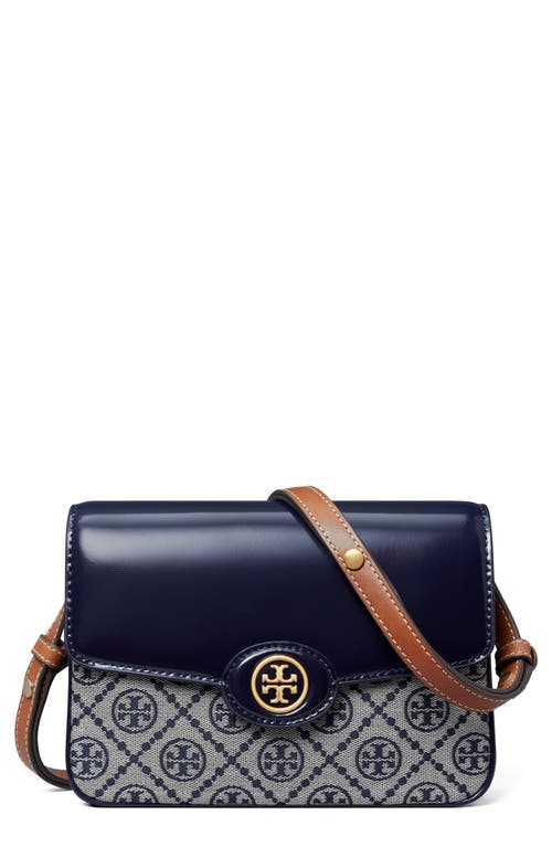 Tory Burch Robinson T Monogram Convertible Shoulder Bag in Tory Navy at Nordstrom
