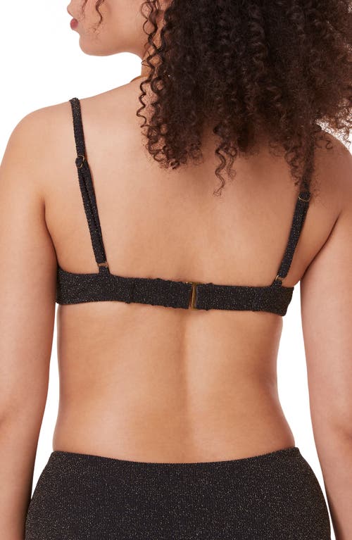 Andie The Bermuda Metallic Underwire Bikini Top In Black