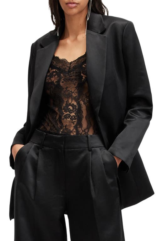 Shop Allsaints Sae Satin Blazer In Black