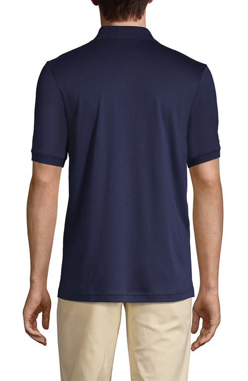 Shop Lands' End Short Sleeve Cotton Supima Polo Shirt In Radiant Navy