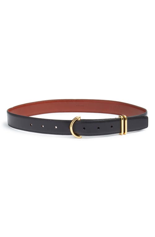 Shop Frame Crescent Leather Belt In Black