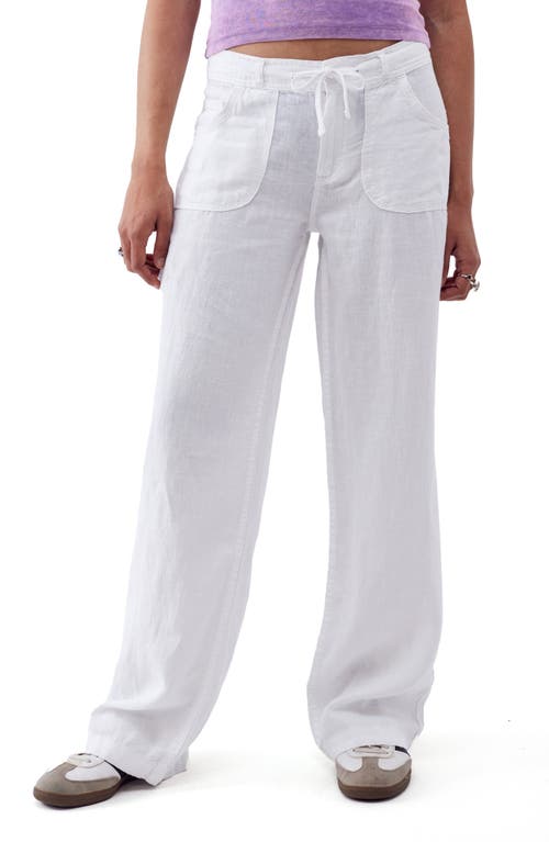 BDG Urban Outfitters Straight Leg Linen Pants in White