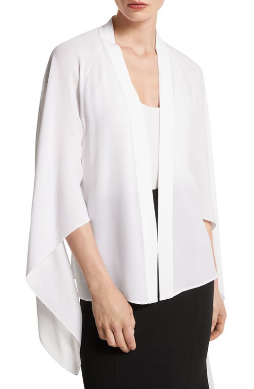 Michael Kors Collection Flare Sleeve Silk Blouse Optic White at Nordstrom,