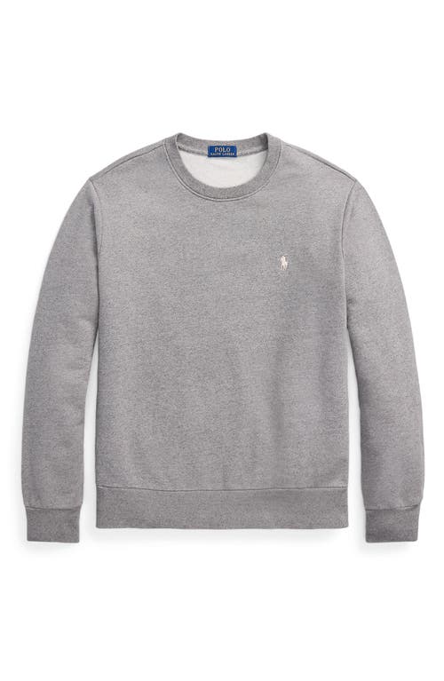 Shop Polo Ralph Lauren French Terry Sweatshirt In Dark Vintage Heather