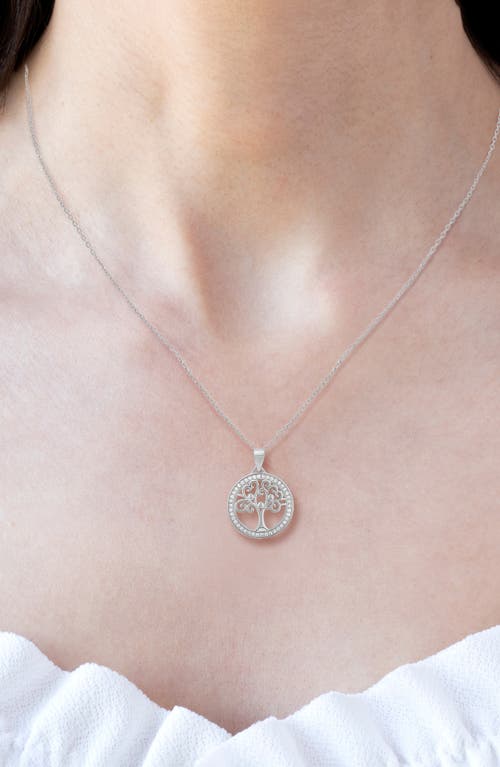 Queen Jewels Tree Of Life Cz Pendant Necklace In Silver