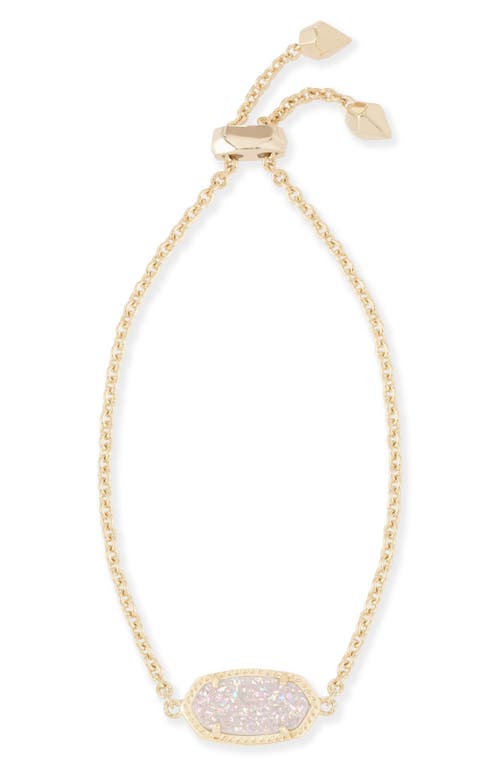 Shop Kendra Scott Elaina Bracelet In Iridescent Drusy/gold