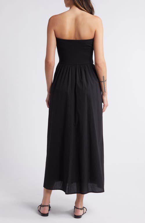 Shop Xirena Xírena Finnian Strapless Cotton Maxi Dress In Black