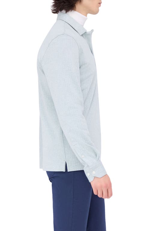 Shop Bugatchi Long Sleeve Cotton Blend Polo In Sage