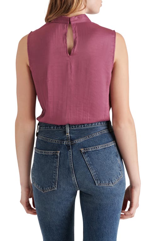 Shop Steve Madden Jayde Cowl Neck Satin Bodysuit In Royal Plum