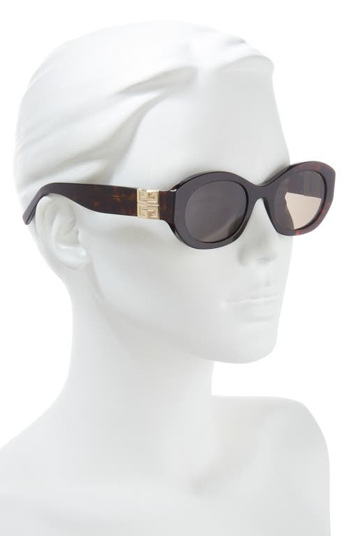 Shop Givenchy 4g Oval Sunglasses In Dark Havana/brown