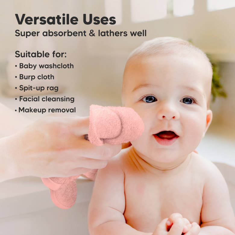 Shop Keababies Deluxe Baby Washcloths In Blush Pink