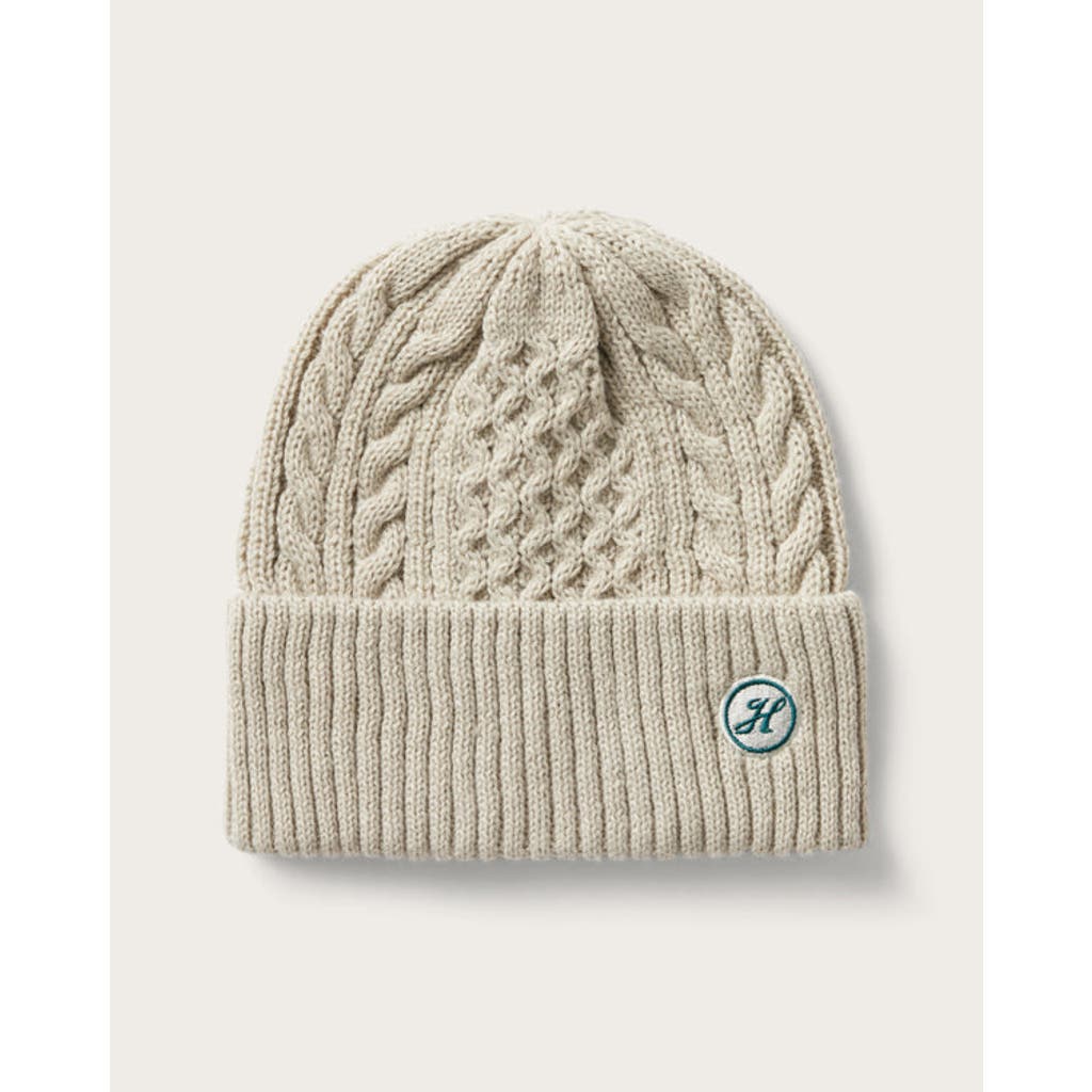 Hemlock Vulcan Cable Knit Beanie In Grey Sage