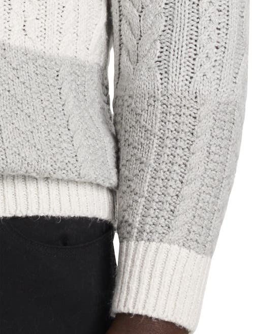 Oak Hill Premium By Dxl Patchwork Crewneck Sweater In Grey