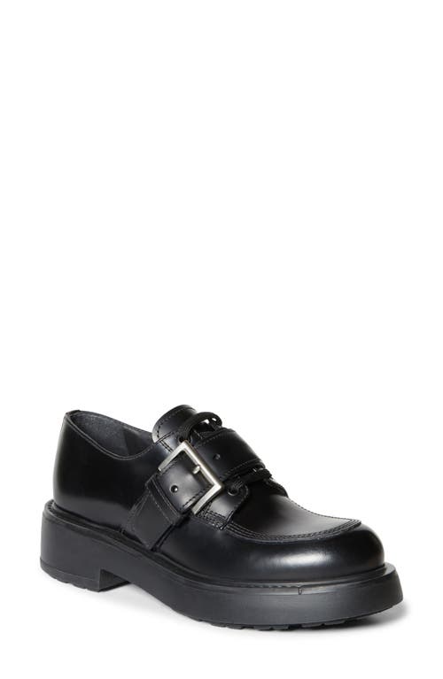 Prada Buckle Derby In Nero