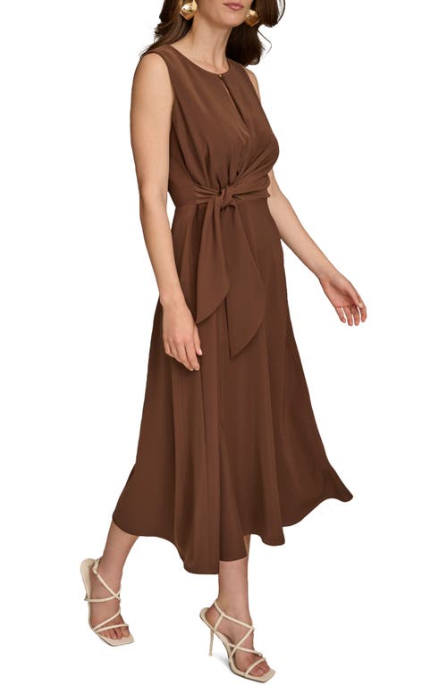 Shop Donna Karan New York Side Tie Sleeveless Dress In Canyon