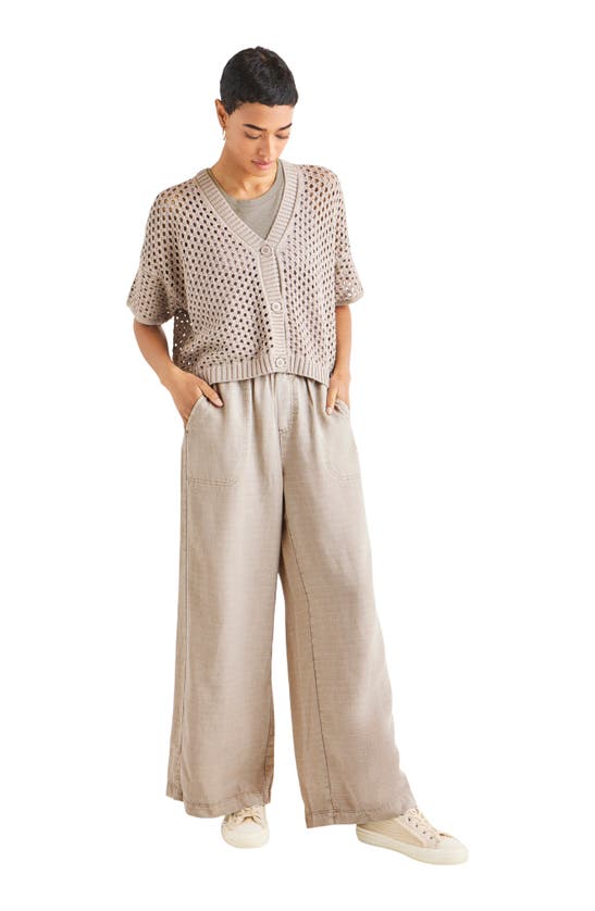 Splendid Angie Lyocell & Linen Palazzo Pants In Fawn