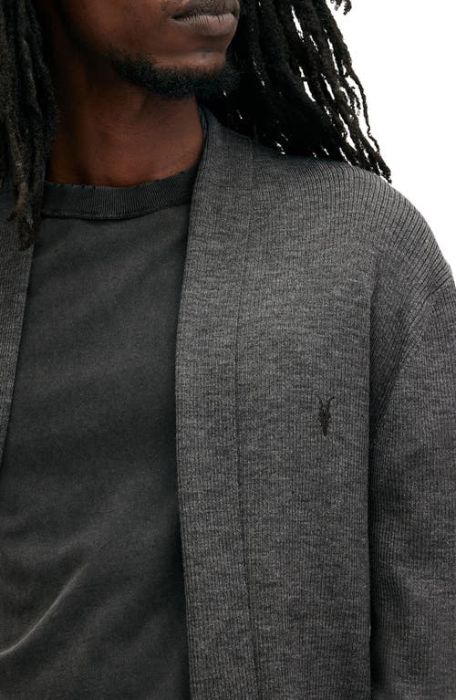 Shop Allsaints Mode Merino Wool Shawl Collar Cardigan In Carter Grey