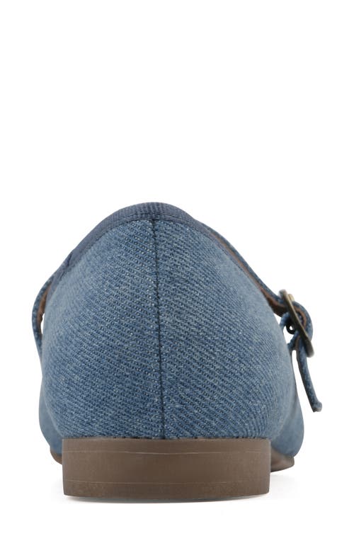 Cliffs By White Mountain Boch Mary Jane Flat In Denim Blue Fabric
