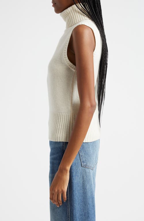 Shop Veronica Beard Mazzy Sleeveless Cashmere Turtleneck Sweater In Ivory
