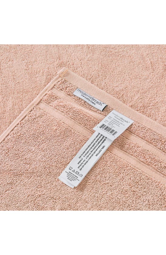 Modern Threads Embellished Border Damask Jacquard Towel 6-piece Set In Peach