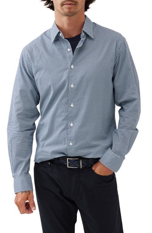 Tinline River Sport Fit Geo Pattern Button-Up Shirt in Chambray