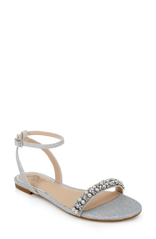 Jewel Badgley Mischka Daria Ankle Strap Sandal In Silver