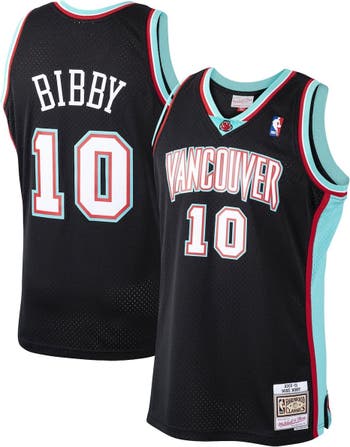 Men's Mitchell & Ness Mike Bibby Teal Vancouver Grizzlies Hardwood Classics Off-Court Swingman Jersey Size: Small