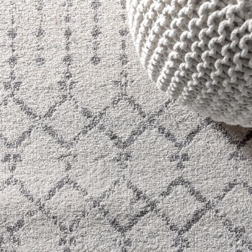 Jonathan Y Moroccan Hype Boho Vintage Diamond Oval Area Rug In Cream/gray
